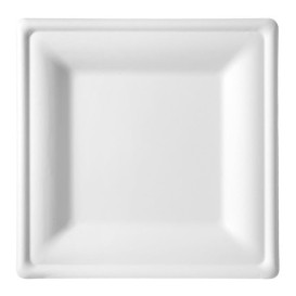 Plato Cuadrado Caña de Azucar Blanco 200x200mm (1000 Uds)