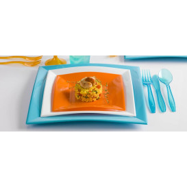 Plato de Plastico Llano Naranja Nice PP 180mm (25 Uds)