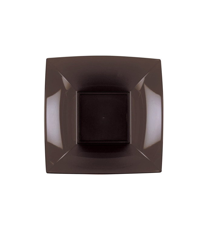 Plato de Plastico Hondo Marron Nice PP 180mm (300 Uds)