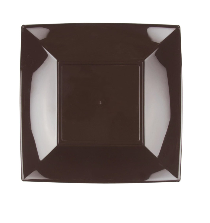 Plato de Plastico Llano Marron Nice PP 230mm (25 Uds)
