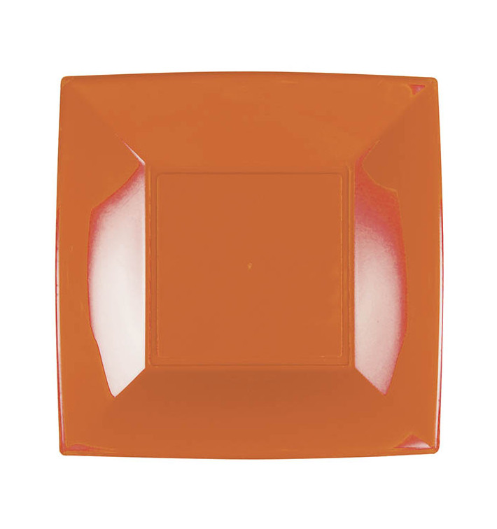 Plato de Plastico Llano Naranja Nice PP 180mm (25 Uds)