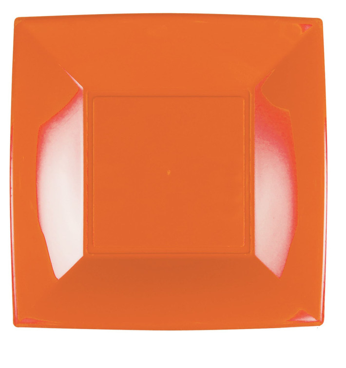 Plato de Plastico Llano Naranja Nice PP 290mm (144 Uds)