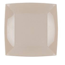 Plato de Plastico Llano Beige Nice PP 230mm (300 Uds)