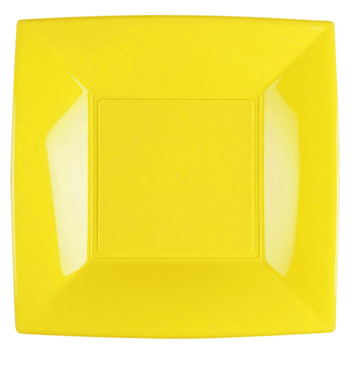 Plato de Plastico Llano Amarillo Nice PP 290mm (12 Uds)