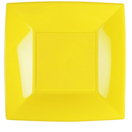 Plato Llano Reutilizable PP Amarillo Nice 29cm (12 Uds)