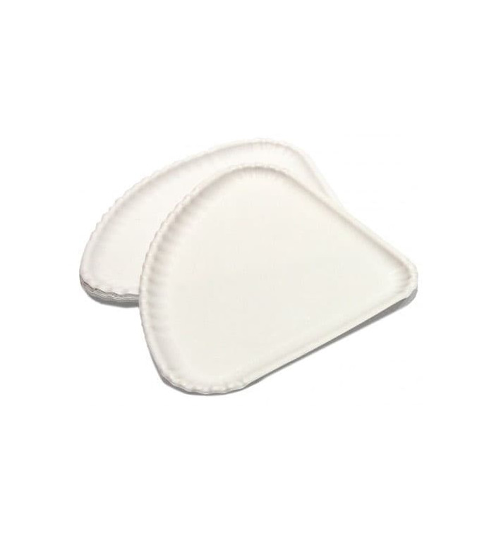 Plato de Cartón Blanco Triangular 1/4 30x21 (100 Uds) Plato de Cartón Blanco Triangular 1/4 30x21 (100 Uds)