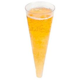 Copa de Plastico "Cono" Trans.100ml Ø5x14cm (576 uds)