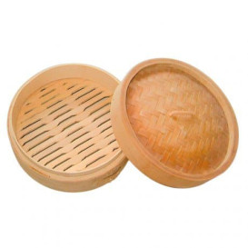 Envase Maxi Dim Sun de Bambú Ø20x6cm (32 Uds)