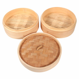 Tapa Maxi Dim Sun de Bambú Ø20cm (4 Uds)
