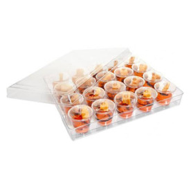 Kit Bandeja + 20 Bols Redondos con tapa. Transp. (1 Ud)