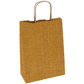 Bolsa Papel Kraft Naturel con Asas 80g 26+14x32 cm (250 Uds)