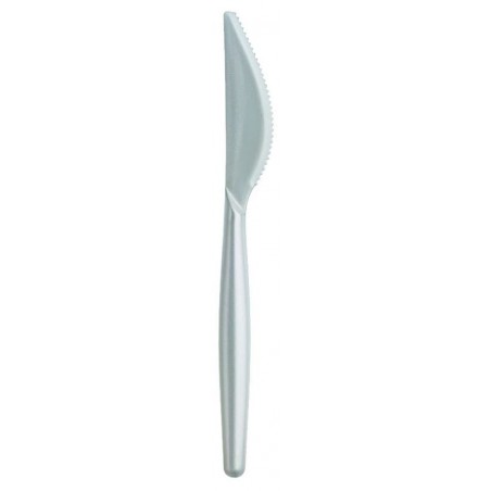 Cuchillo de Plástico Easy PS Blanco Perlado 185 mm (20 Uds)