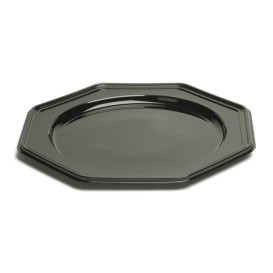 Bajoplato de Plastico Catering Octog. Negro 30 cm (10 Uds)