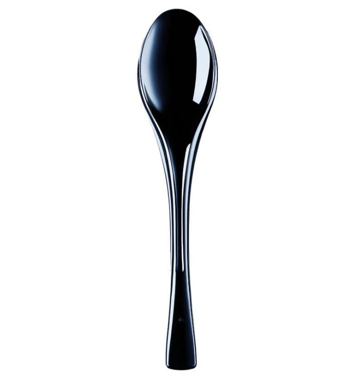 Cuchara de Plastico Fly Negro 145mm (50 Uds)