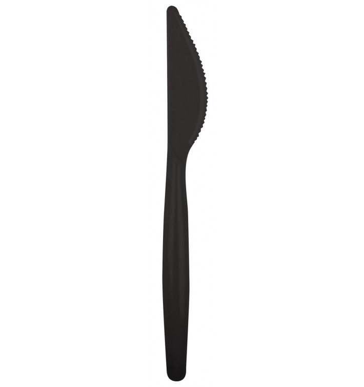 Cuchillo de Plastico Easy PS Negro 185mm (500 Uds)