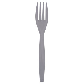 Tenedor de Plastico Easy PS Gris 180mm (20 Uds)