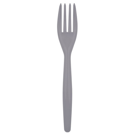 Tenedor de Plástico Easy PS Gris 180mm (500 Uds)