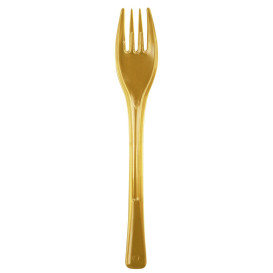 Tenedor de Plastico Fly Oro 140mm (50 Uds)