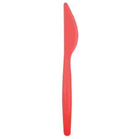Cuchillo de Plástico Easy PS Rojo 185mm (20 Uds)