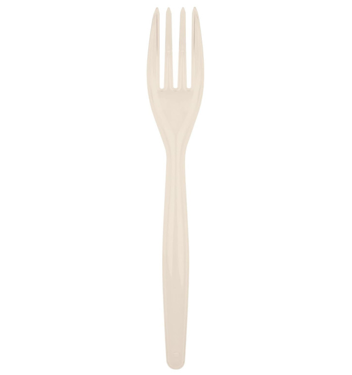 Tenedor de Plastico Easy PS Crema 180mm (20 Uds)