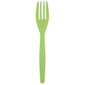 Tenedor de Plastico Easy PS Verde Lima 180mm (20 Uds)