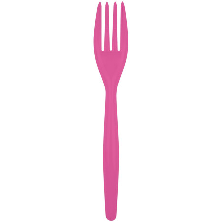 Tenedor de Plástico Easy PS Fucsia 180mm (500 Uds)