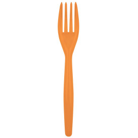 Tenedor de Plastico Easy PS Naranja 180mm (20 Uds)