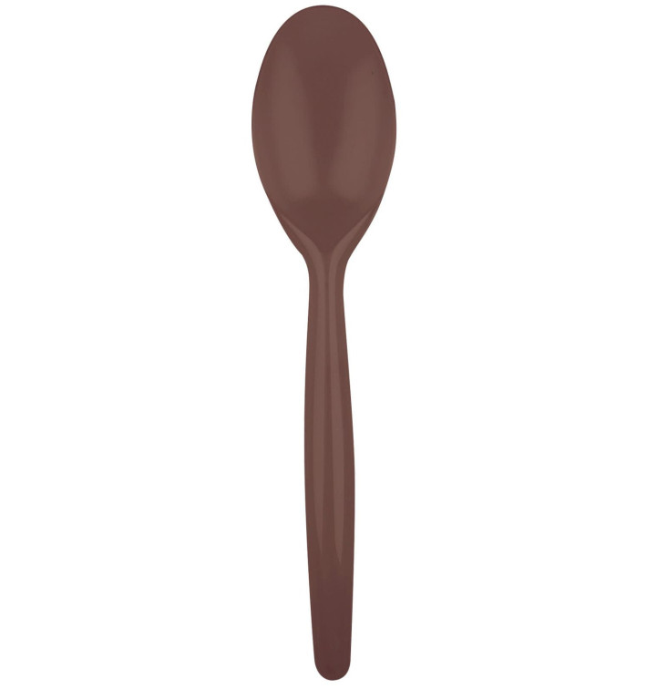 Cuchara de Plastico Easy PS Marrón 185 mm (20 Uds)