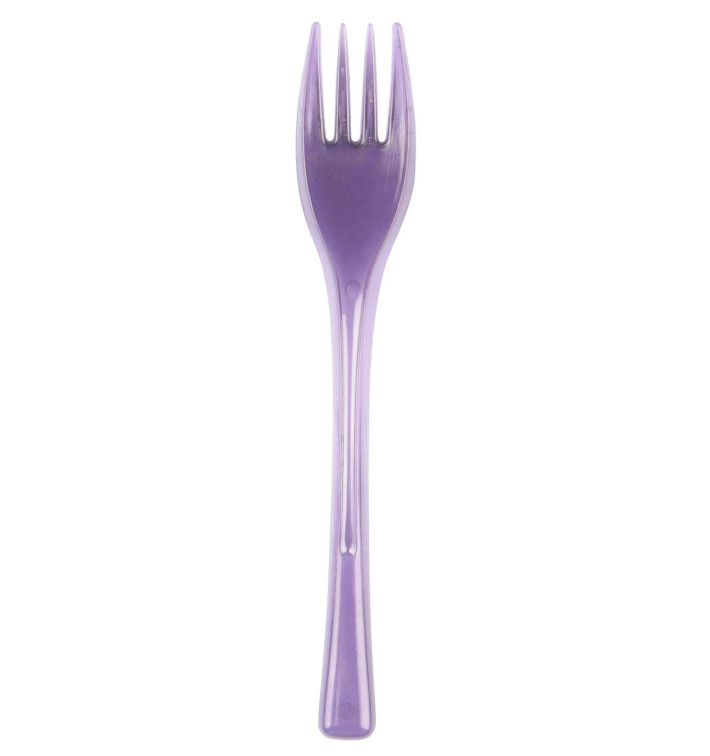 Tenedor de Plastico Fly Lila Transp. 140mm (50 Uds)