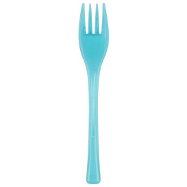 Tenedor de Plastico Fly Turquesa Transp. 140mm (1500 Uds)