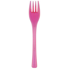 Tenedor de Plastico Fly Fucsia Transp. 140mm (50 Uds)