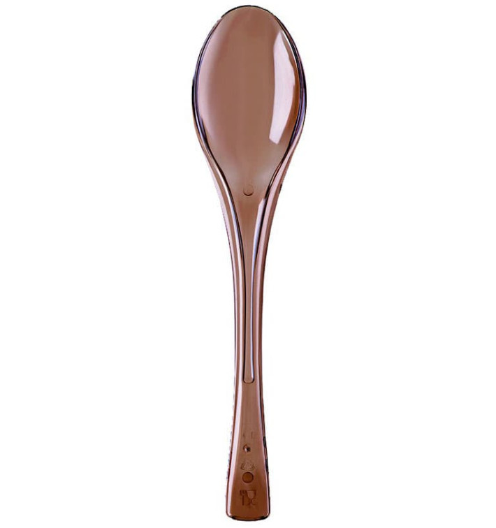 Cuchara de Plastico Fly Marron Transp. 145mm (50 Uds)