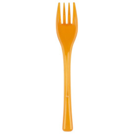 Tenedor de Plastico Fly Naranja Transp. 140mm (50 Uds)