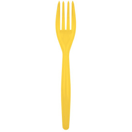 Tenedor de Plastico Easy PS Amarillo 180mm (20 Uds)