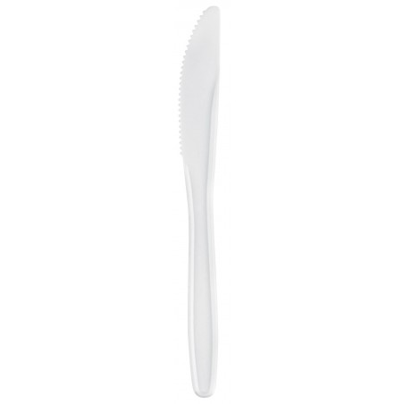 Cuchillo de Plástico Easy PP Blanco 175mm (100 Uds)