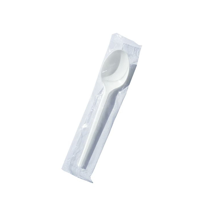 Cucharilla de Plastico PS Blanco 125mm Estuchada (100 Uds)