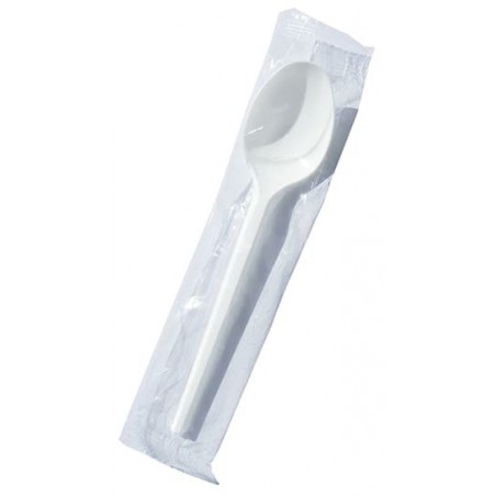 Cucharilla de Plástico PS Blanca 125mm Estuchada (2.000 Uds)