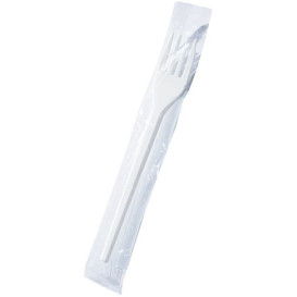 Tenedor de Plastico PS Blanco 170 mm Estuchado (1.000 Uds)