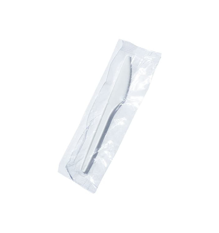 Cuchillo de Plastico PS Blanco 170 mm Estuchado (1000 Uds)