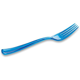 Tenedor de Plastico Premium Turquesa 190mm (10 Uds)