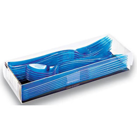 Kit Cubiertos Plastico Tenedor, Cuchillo, Cuchara Turquesa (20 Kits)