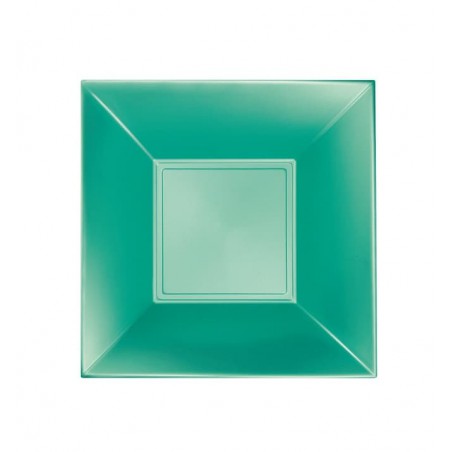 Plato Hondo Reutilizable PP Verde Nice Pearl 18cm (25 Uds)