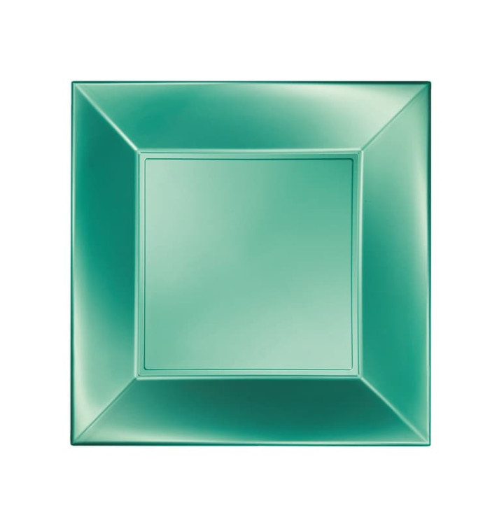 Plato de Plastico Llano Verde Nice Pearl PP 180mm (25 Uds)