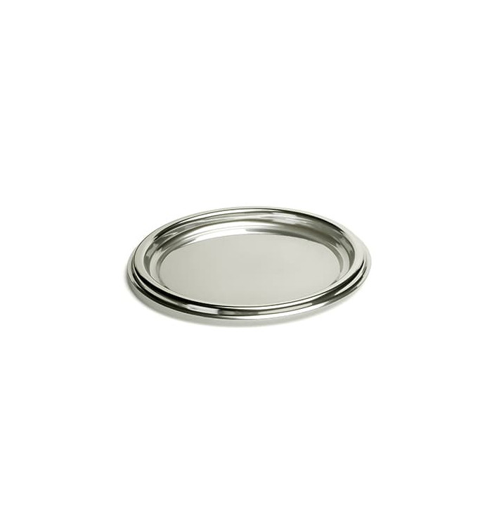 Bandeja Plastico Redonda Plata 30 cm (50 Uds)