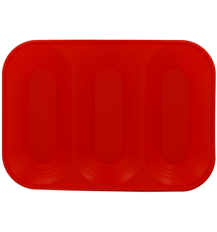 Bandeja de Plastico PP "X-Table" 3C Rojo 330x230mm (30 Uds)