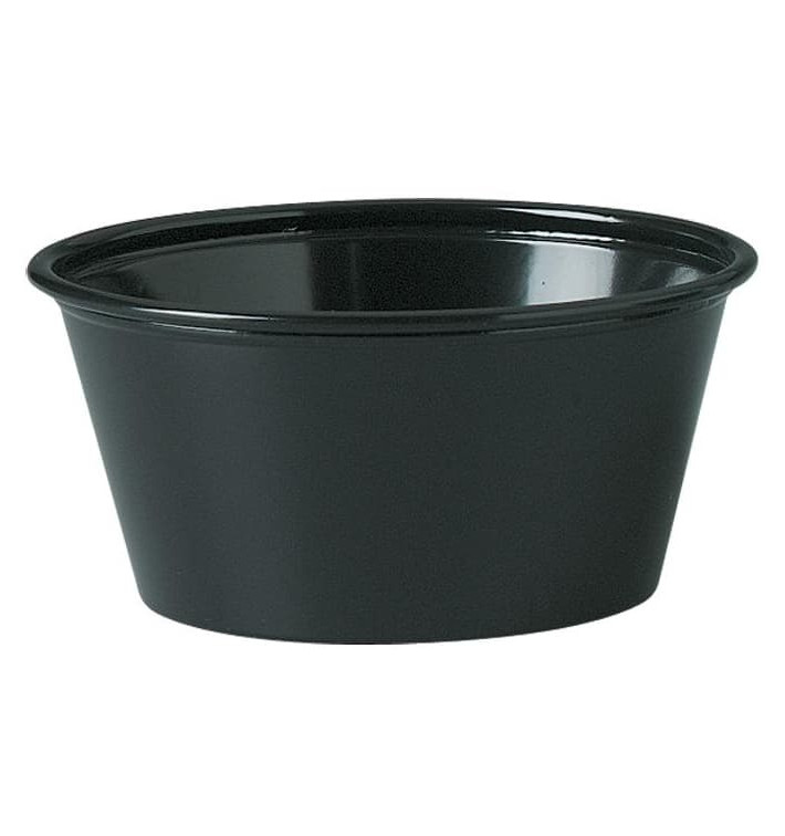Tarrina de Plastico PS para Salsas Negra 100ml Ø74mm (2500 Uds)