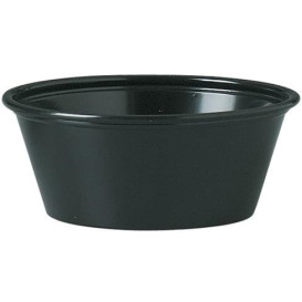 Tarrina de Plastico PS para Salsas Negro 44ml Ø62mm (2500 Uds)