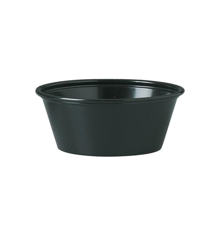 Tarrina de Plastico PS para Salsas Negro 44ml Ø62mm (2500 Uds)