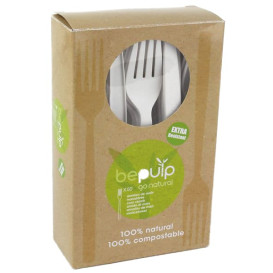 Tenedor Biodegradable PLA Blanco 160mm (500 Uds)