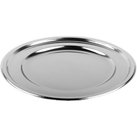 Plato de Plastico PET Redondo Plata Ø18cm (180 Uds)